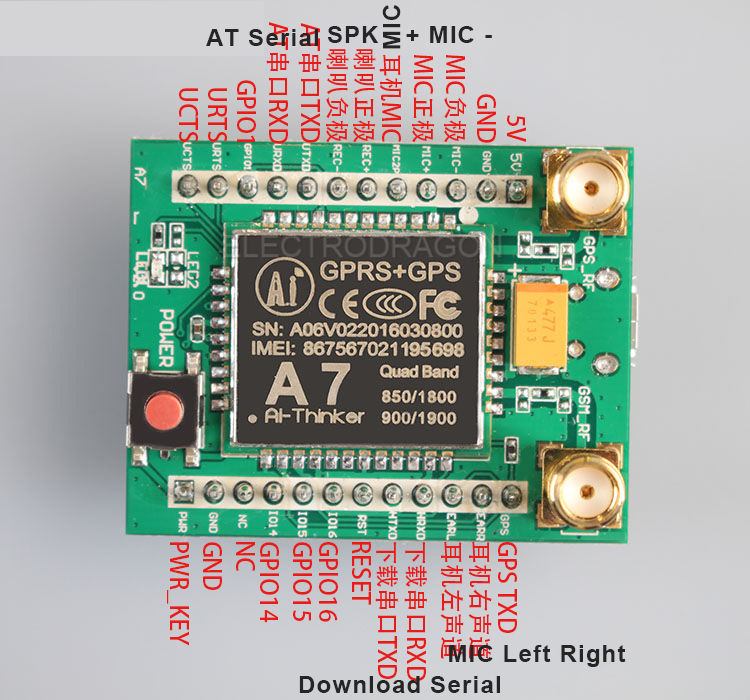 Miniatura: GPS GPRS GSM A7 AITHINKER