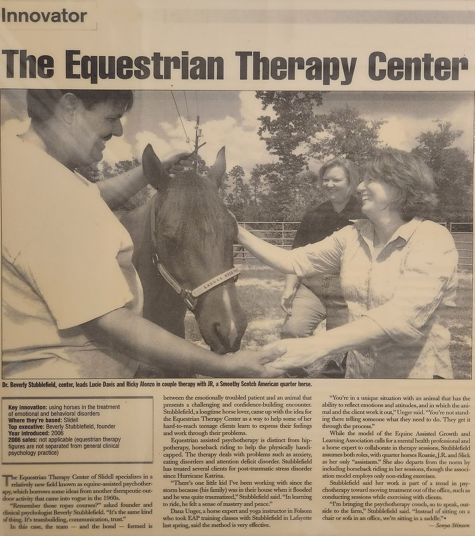 Innovator Article about Equestrian Therapy Center