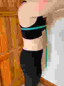female tape measurement at chest (nipple line)