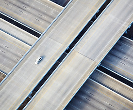 Vue aérienne de l'autoroute