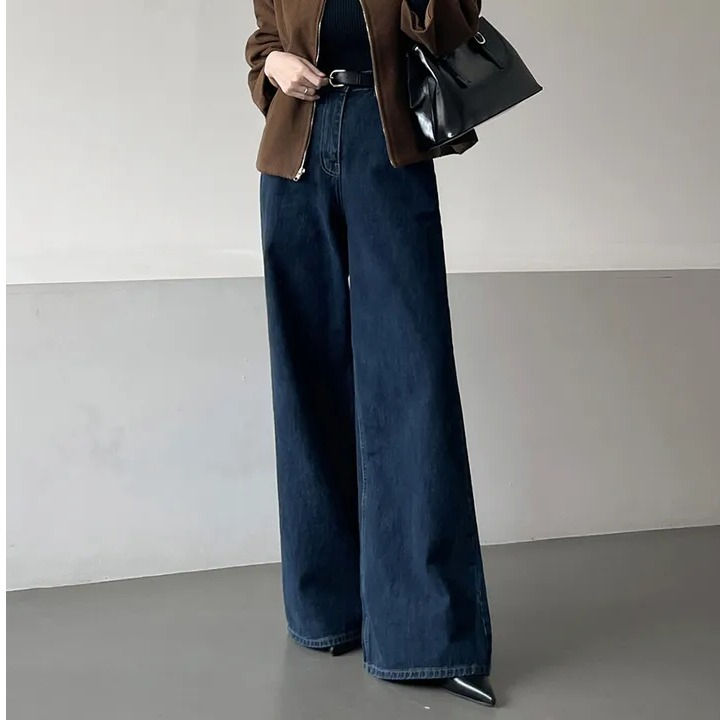 Miniatura: Calça Jeans Wide Leg Cintura Alta – Elegante e Alongado