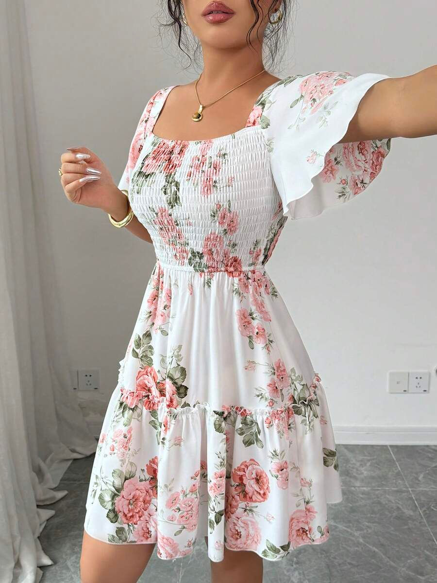 Miniatura: Vestido Floral Feminino com Babados – Leveza e Charme para Todos os Momentos