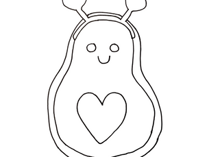 Awesome Avocado Coloring Page