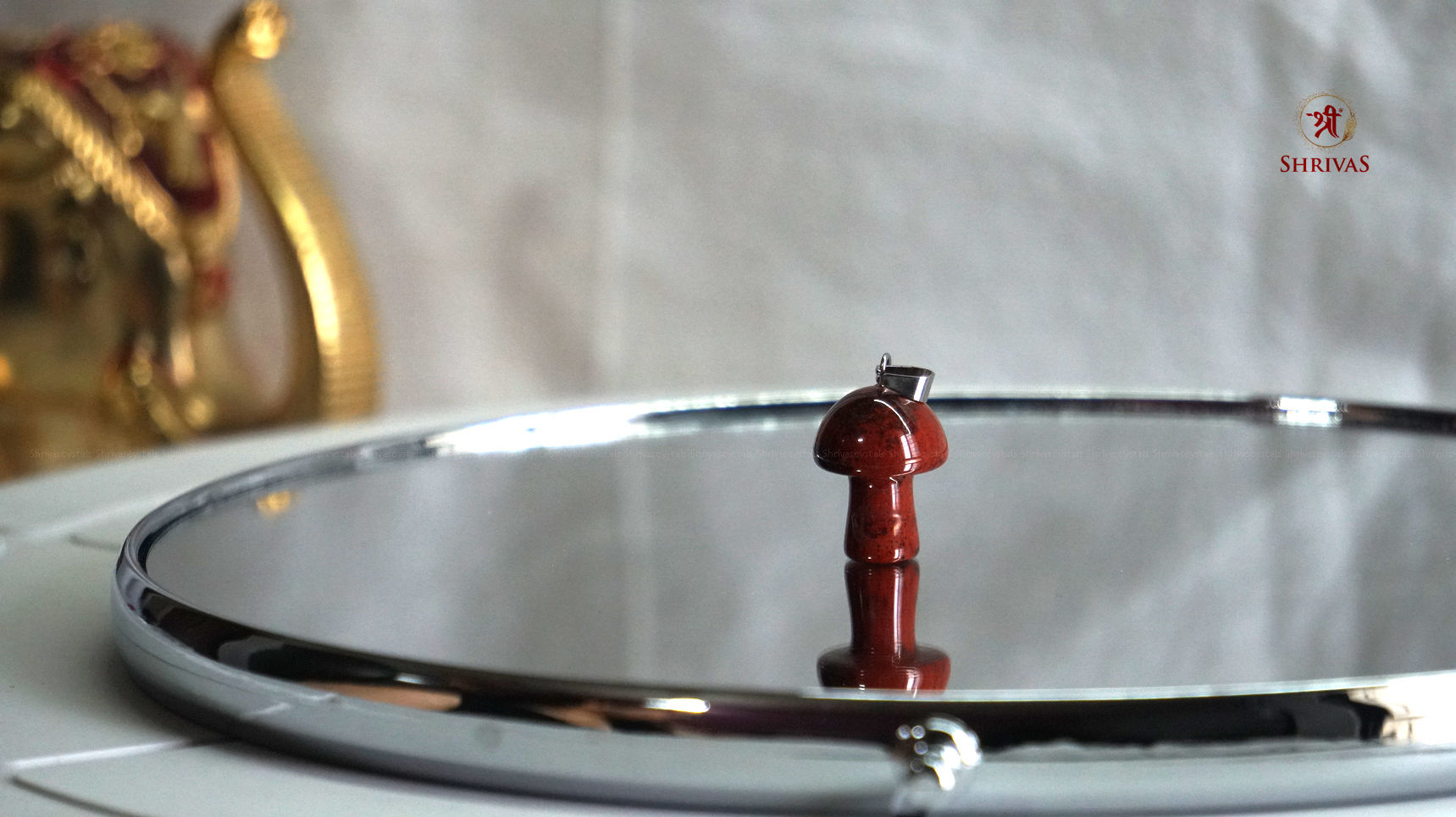 Red jasper mushroom pendant