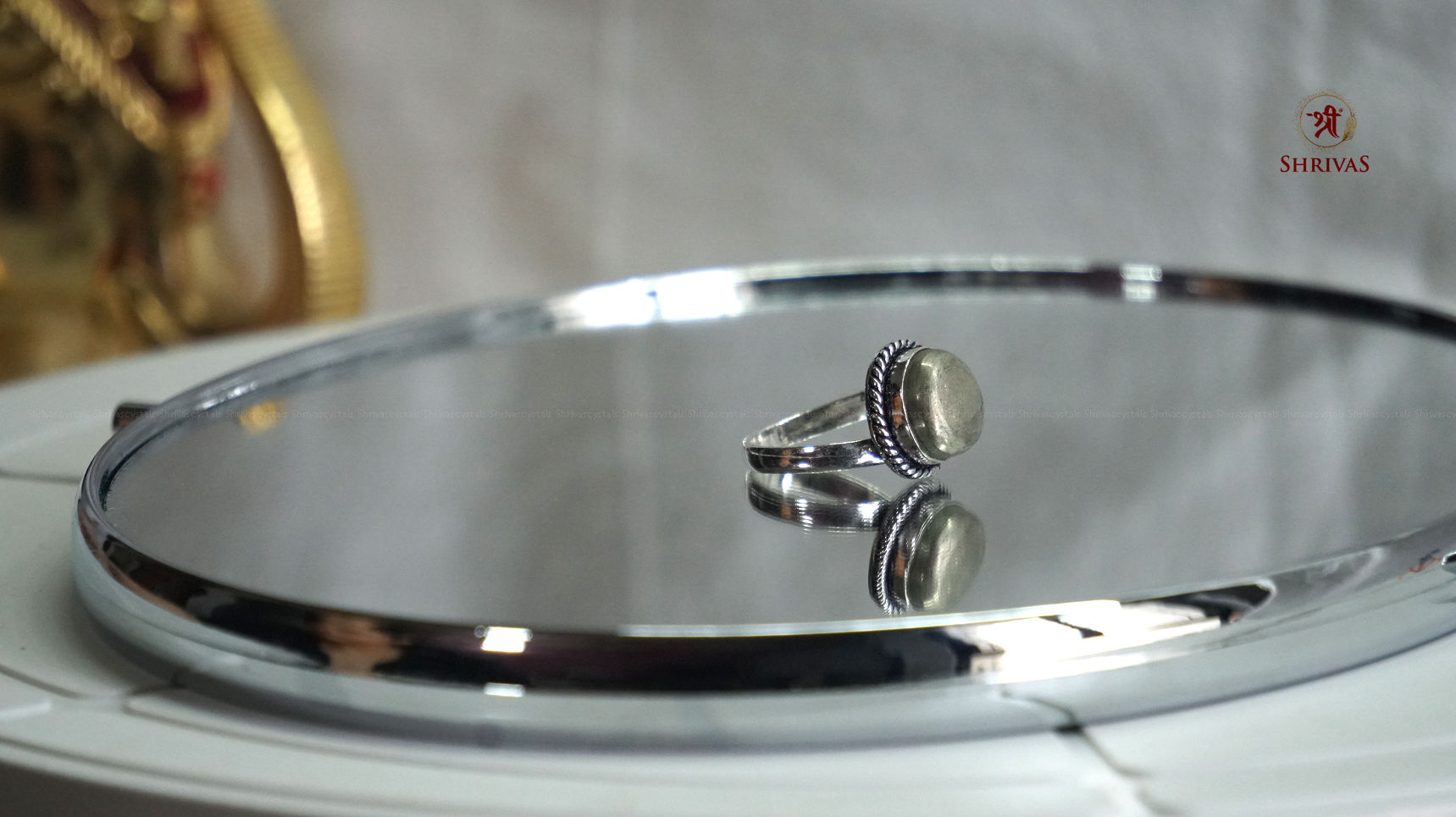 pyrite polish round ring