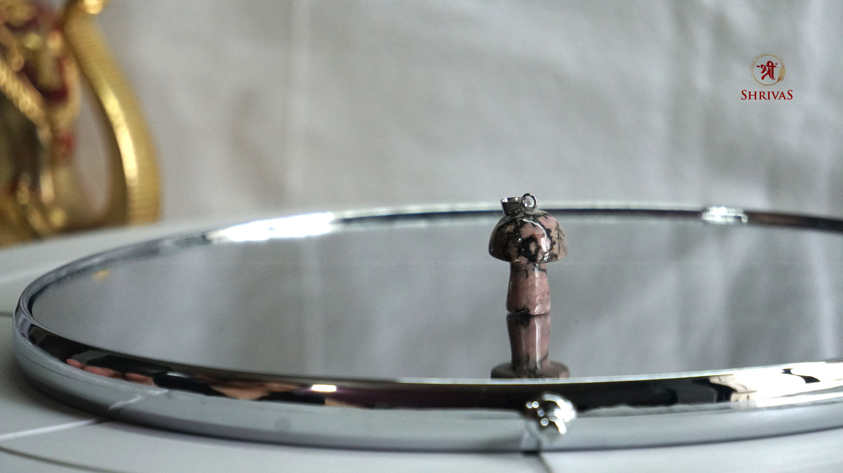Rhodonite mushroom pendant