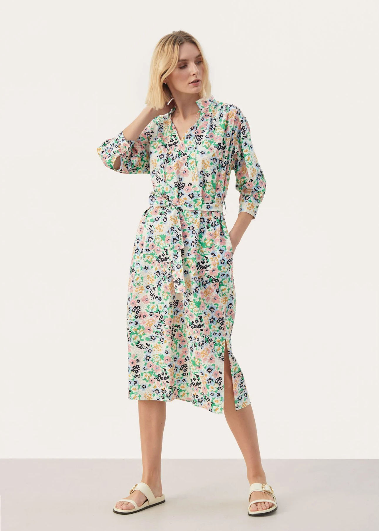 Part Two -EnaPW Dress - Green Multi Flower