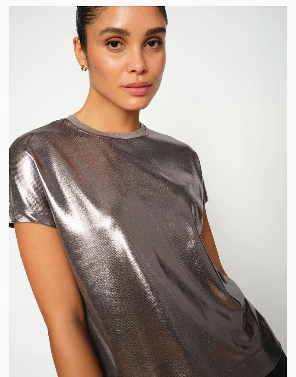 MosMosh - MMNivolaO-Neck Metallic Tee - Mockingbird