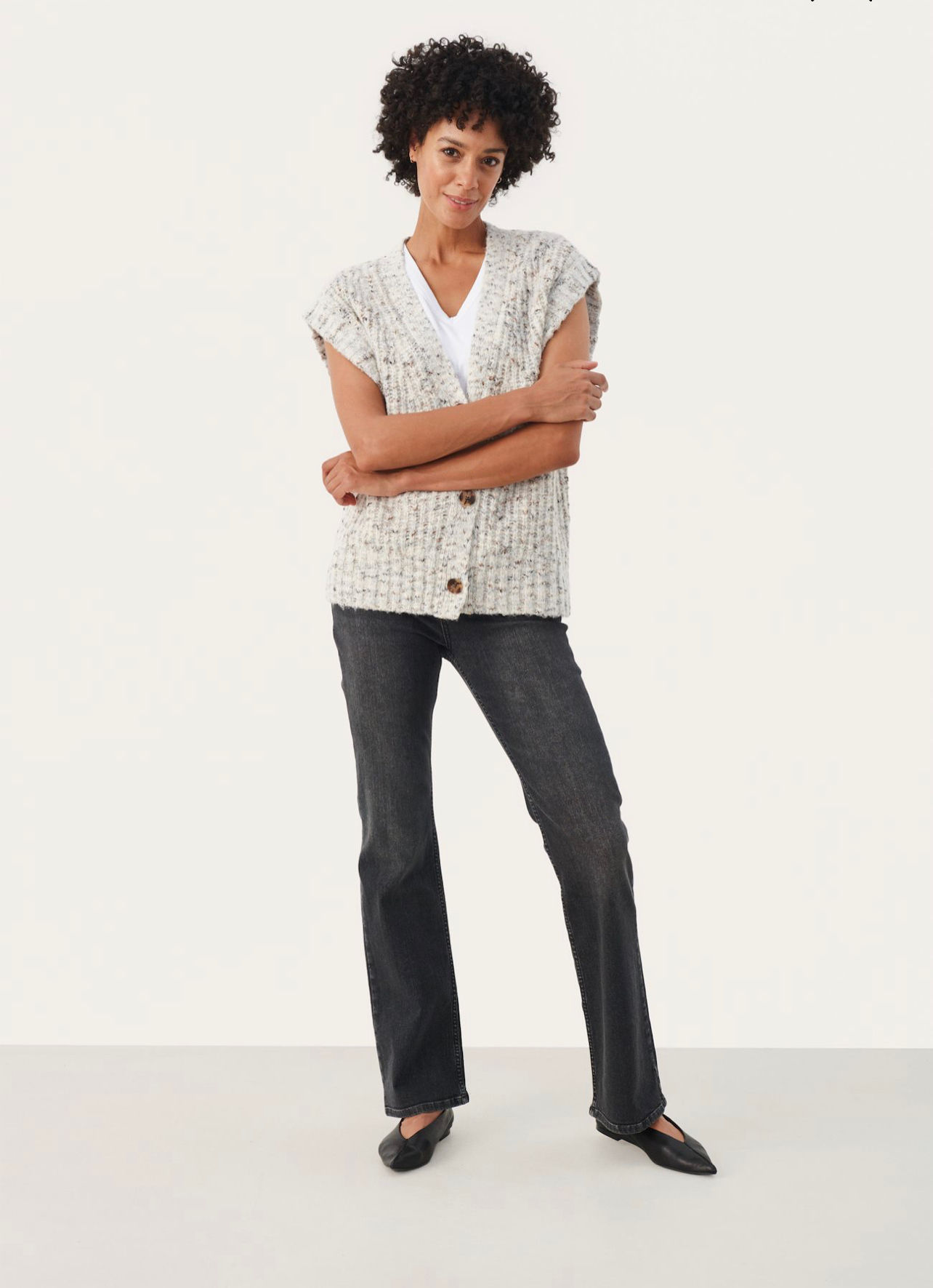 PartTwo -CeresiaPW Waistcoat - Natural Tweed