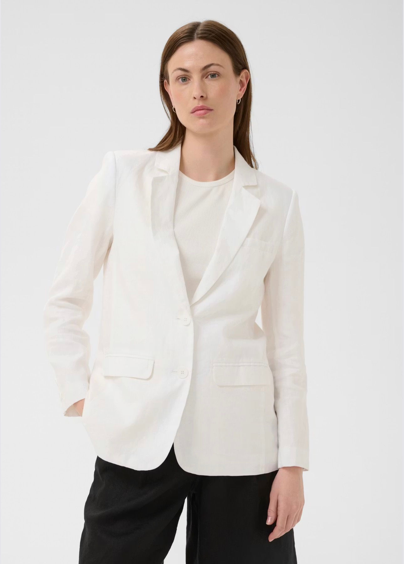 Part Two - NyanPWLinen Blazer - Bright White