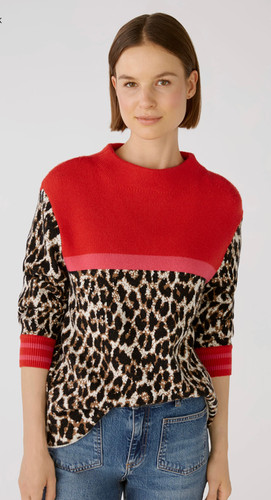 Camel Oui Jumpers Sale Oui Knitted Jumper Viscose Mix- Camel Red