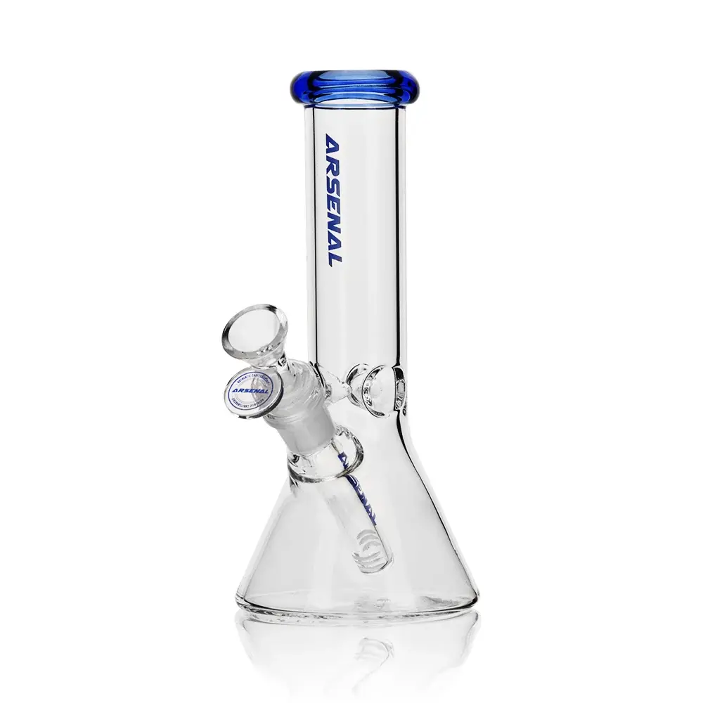 8" Clear 4mm Mini Beaker w/ Colour Accents