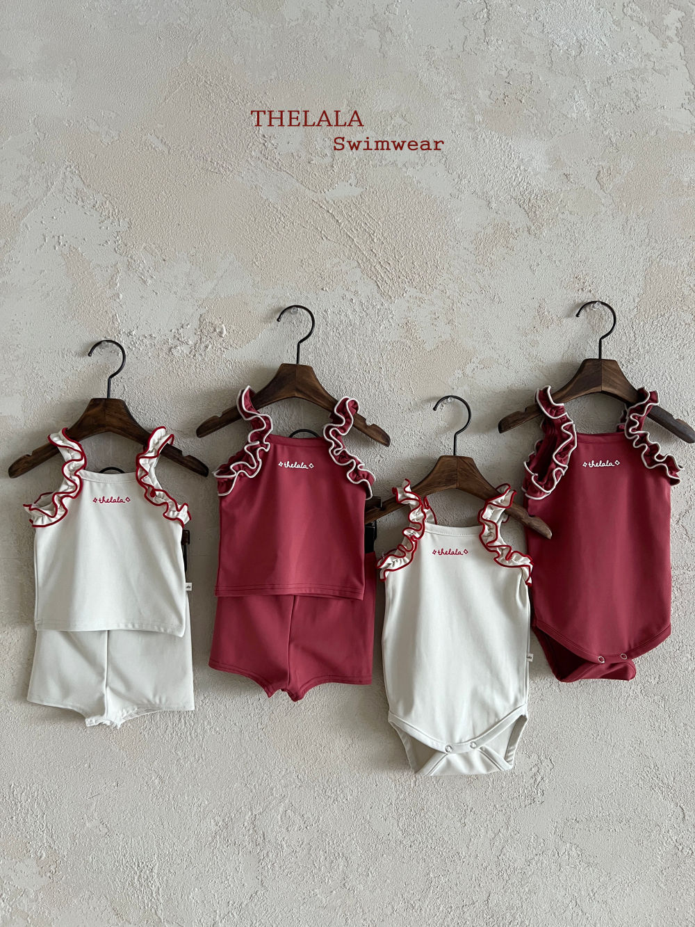 捲捲肩帶連身泳衣/兩件式泳衣