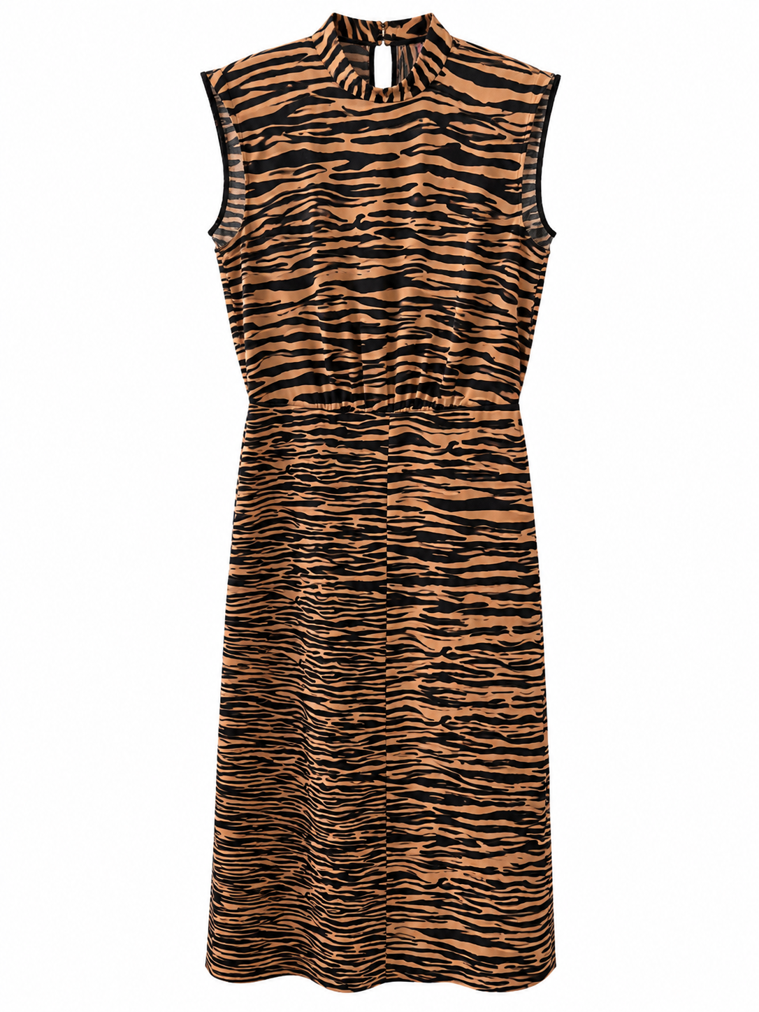 Warehouse Tiger Print Maxi Dress Size 10 | Tie Back Animal Print Dress