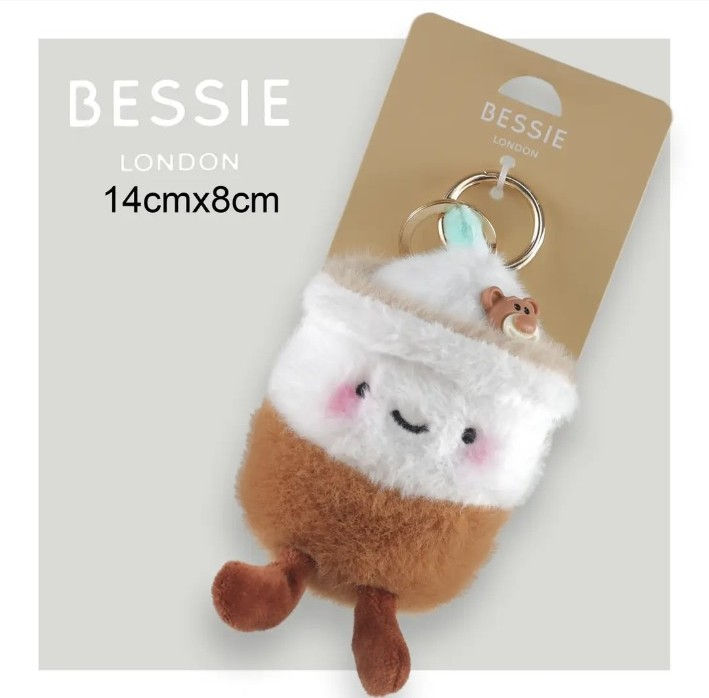Bessie London Coffee Plush Keyring