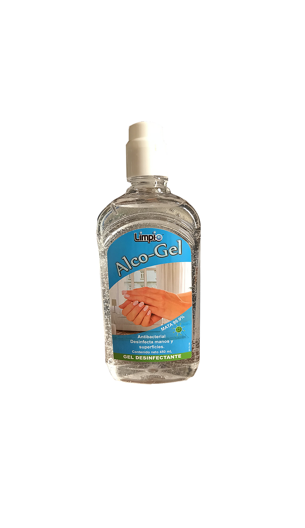 BOTE DE ALCOHOL GEL ANTIBACTERIAL 450ml LIMPIO