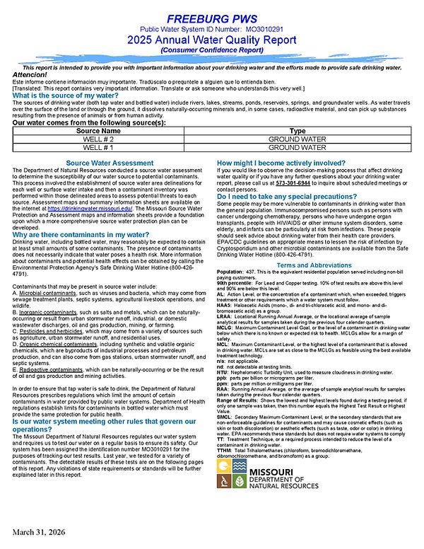 CY 2025 Village of Freeburg Water Quality Report_Page_1.jpg