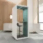 Aura Solo office pod installed in an open-plan office as a private one-person focus booth