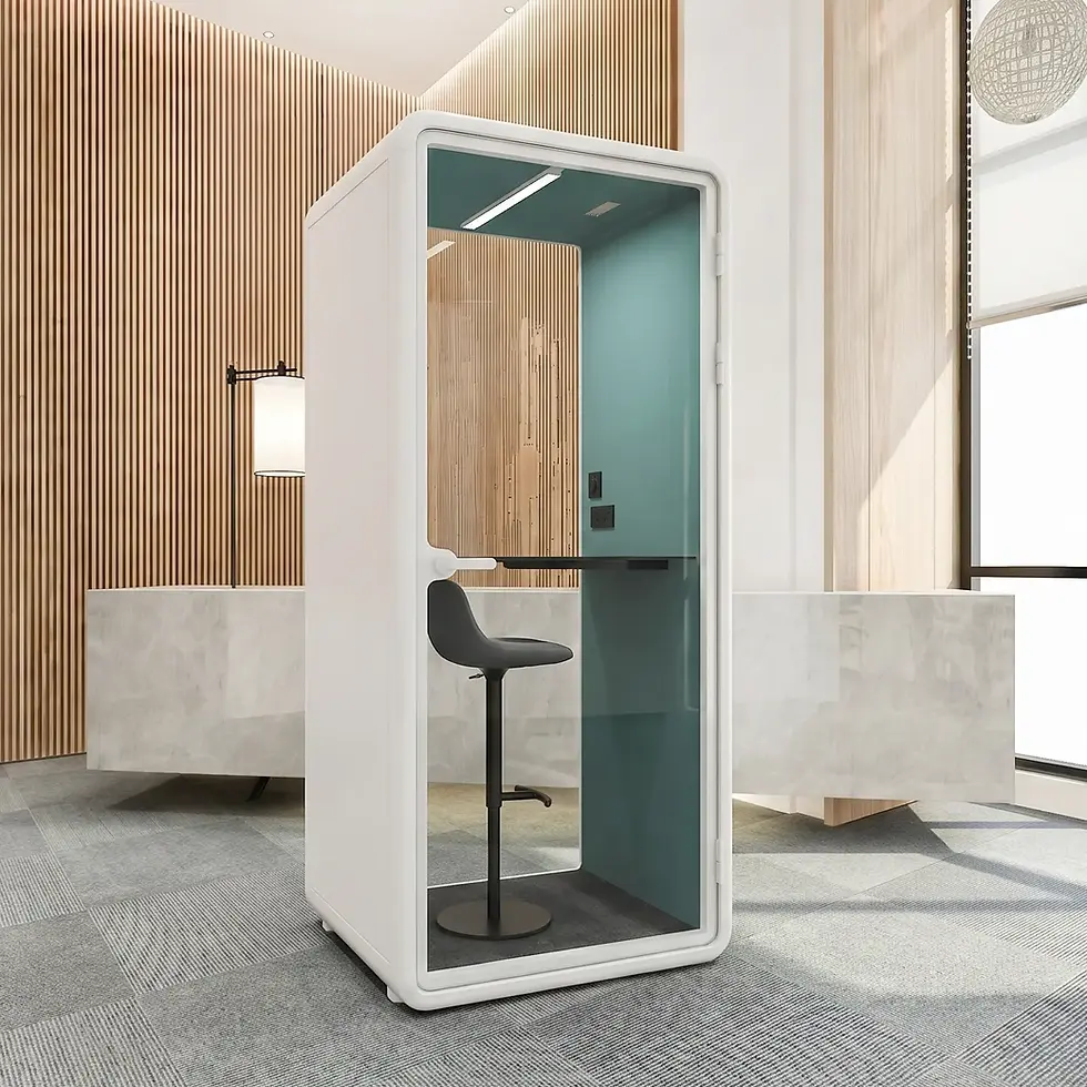 Firefly_Gemini Flash_A sleek modern meeting pod from reference, without changes seamlessly
