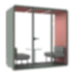 Aura Duo two-person office pod with glass front and bench seating