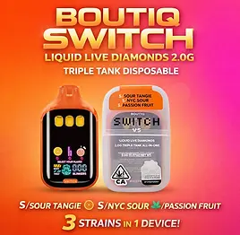 Boutiq Switch 2G Dual-Strain Vapes, Singles, 10-Packs & 100-Packs
