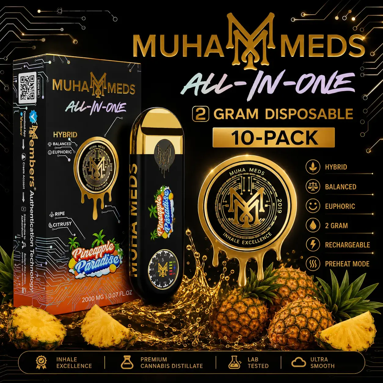 Muha Mini Muha Meds — Gen 3 All-In-One 2 Gram (10-Pack) | VapeMeds