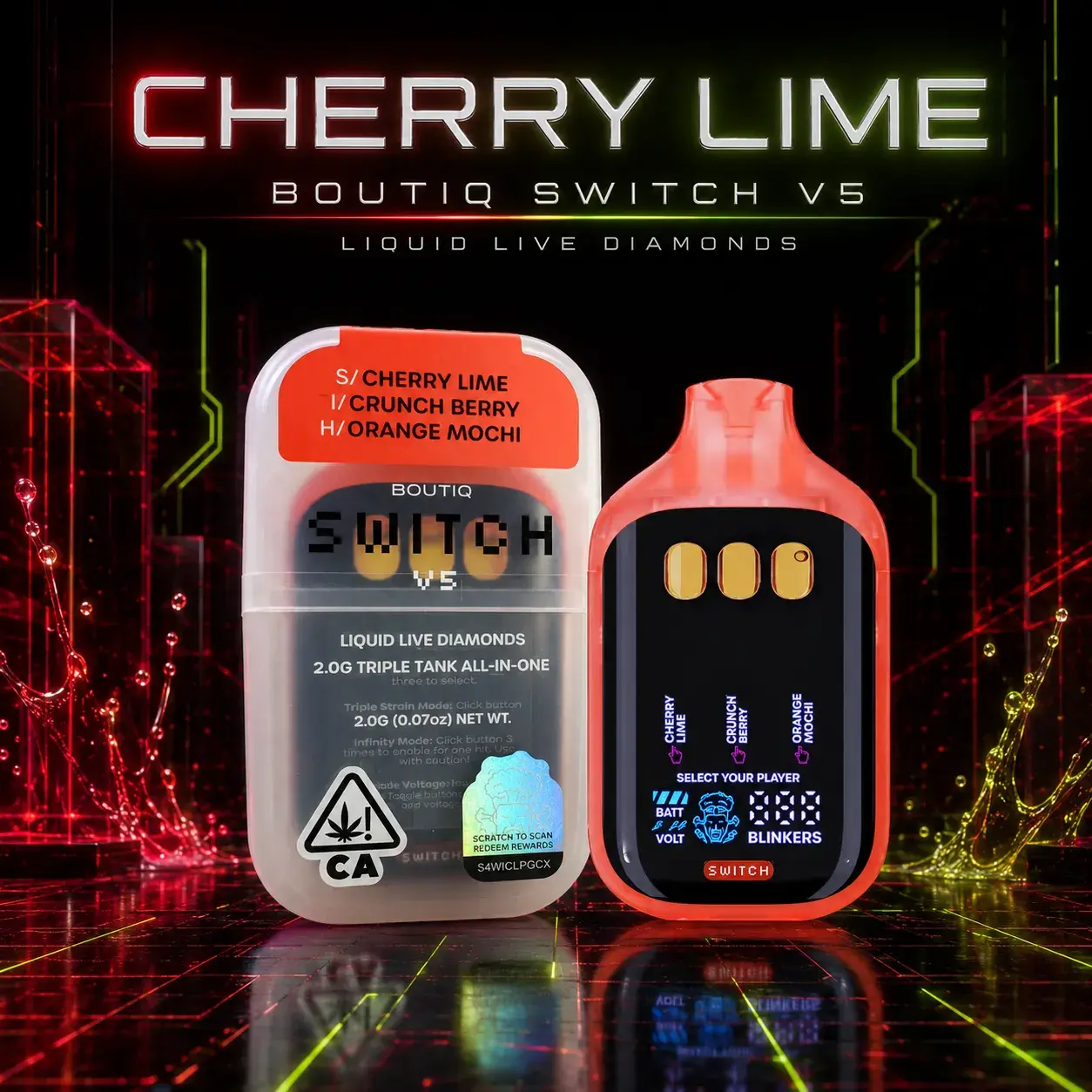 Boutiq Switch V5 - S/ Cherry Lime • I/ Crunch Berry • H/ Orange Mochi