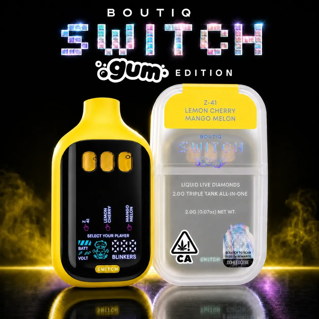 Boutiq Switch Gum Edition 2 Gram | H/Z-41 + H/Lemon Cherry + I/Mango Melon