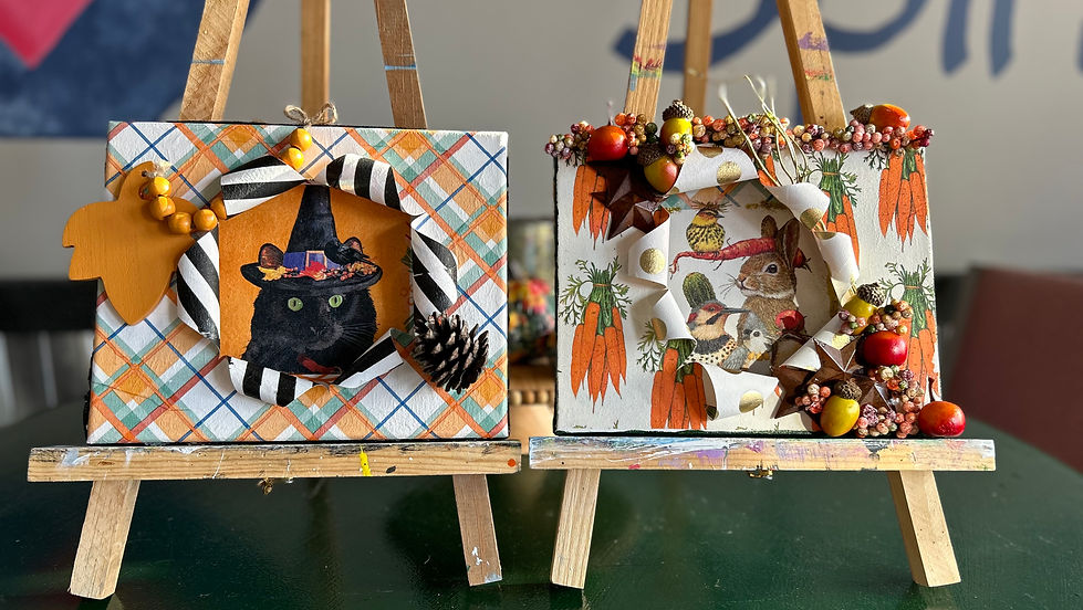 Busted Canvas Fall Shelf Sitter