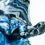 Thumbnail: 3D Acrylic pour & sculpture featuring foot and water-like colors of blue, white, and black