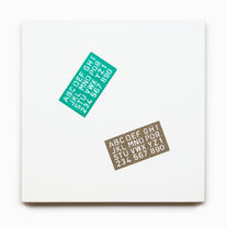 Ross Hansen, Stencil Study No.9, 2020, 60 x 60 cm, gesso, structure and acrylic on linen