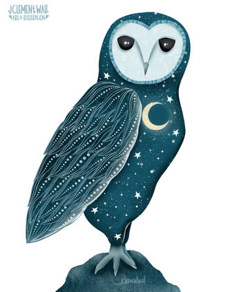 Celestial Owl illustration by J Clement Wall