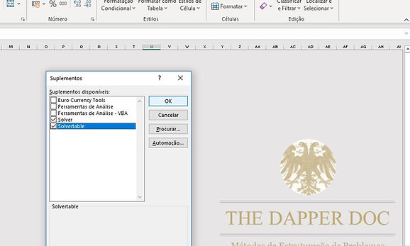 Como instalar o Solver Table Ronald Conc