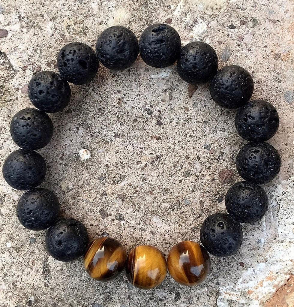 Thumbnail: 12mm Tiger's Eye w/ Dragon Stone