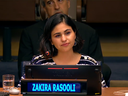 Women Leading Peace founder Zakira Rasooli speaks at the UN General Assembly: "We Are Not Asking for Permission"