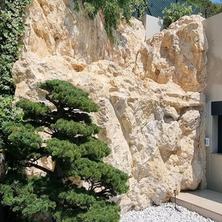 mur faux rocher extérieur