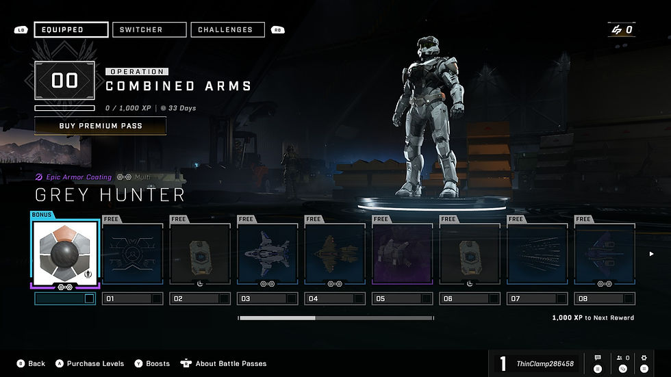 Halo Infinite Operations Reward Track Wireframe