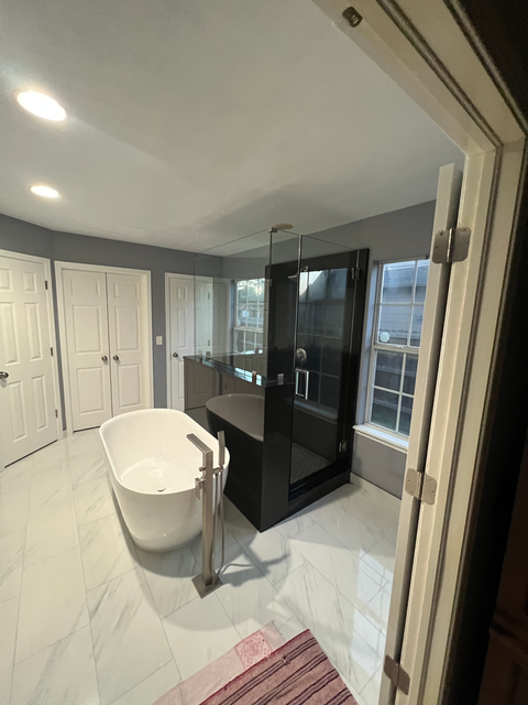 bathroom glass installation