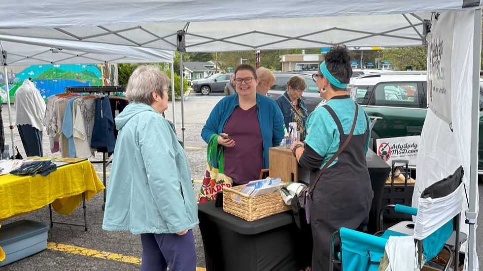 Arlene’s Member Heather DuBarry and her mother delightfully chatting with artist, instructor, and mentor Maria DeAngelo of ArtyLadyMSD at the Spring Market this past May at Arlene’s. A perfect snapshot of community, creativity, and connection. Image Credit: Andrew Ochal