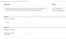 Página de CRM com o Portal do Cliente