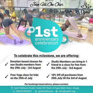 A Year of Growth: Celebrating Ophil Wellness Studio's 1st Anniversary!