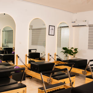 A well-equipped Reformer Pilates studio in Abuja, Nigeria