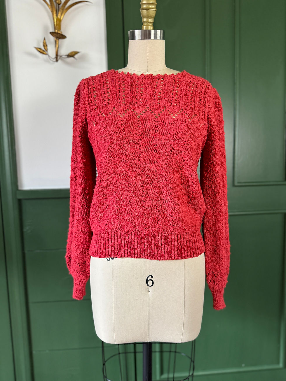 Thumbnail: Vintage 1940's Hand Knit Skirt & Sweater Set