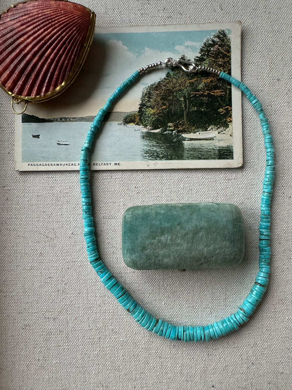 Thumbnail: Arizona Turquoise Hand Beaded Necklace