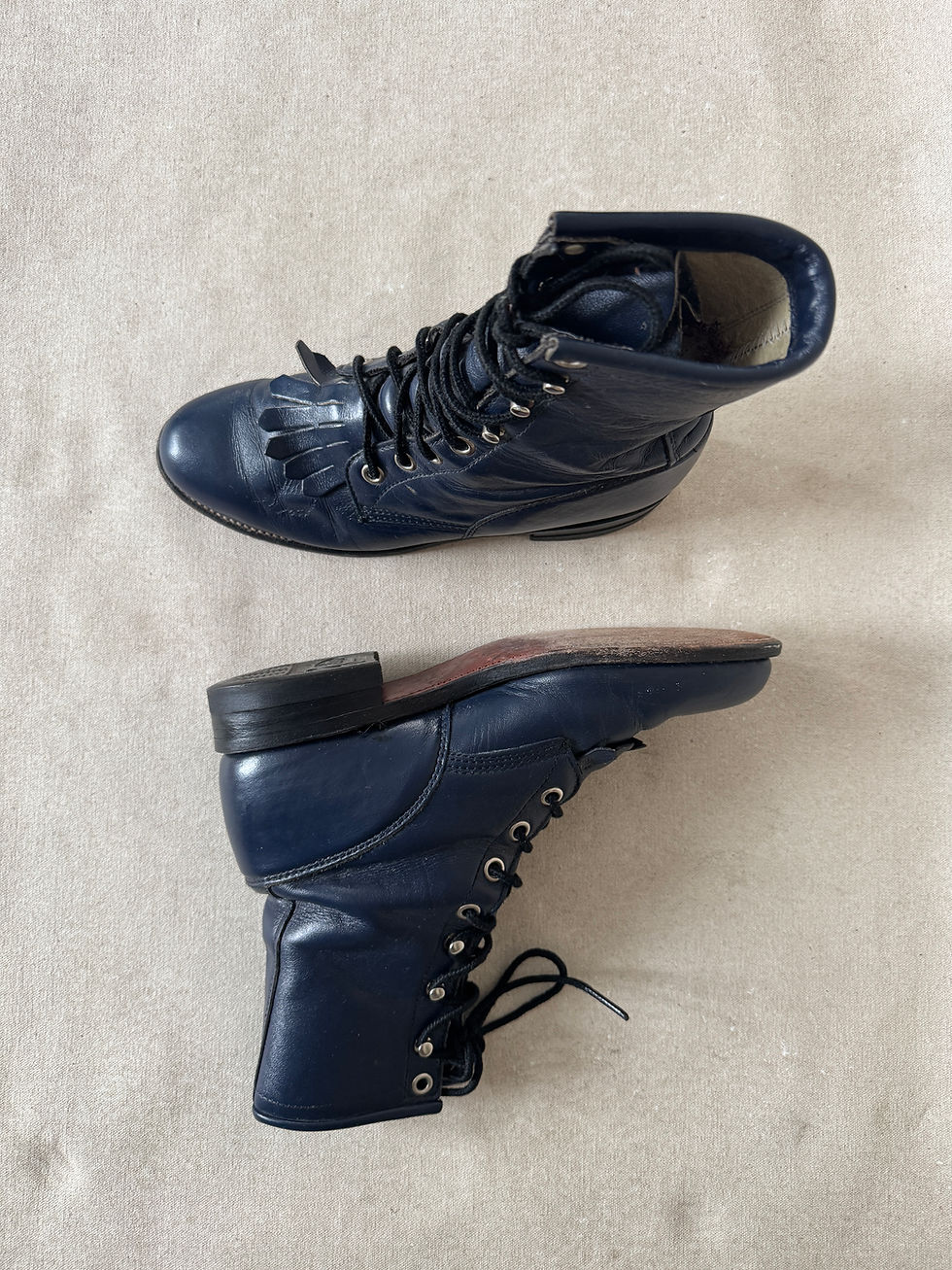 Thumbnail: Vintage Leather Lace Up Kiltie Ropers by Justin
