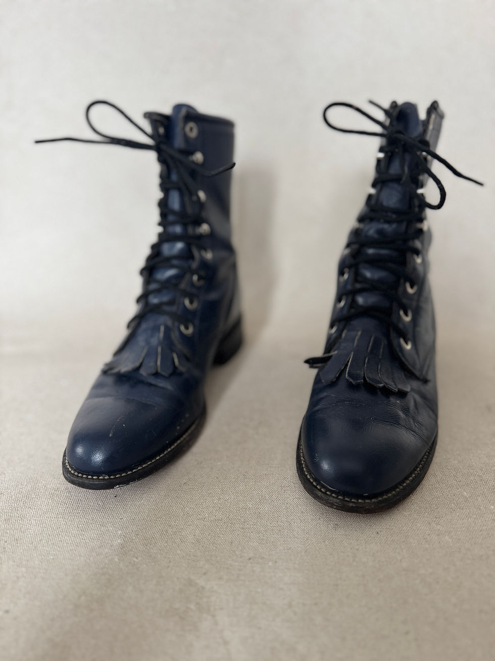 Thumbnail: Vintage Leather Lace Up Kiltie Ropers by Justin