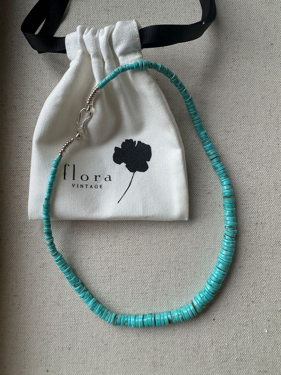 Thumbnail: Arizona Turquoise Hand Beaded Necklace