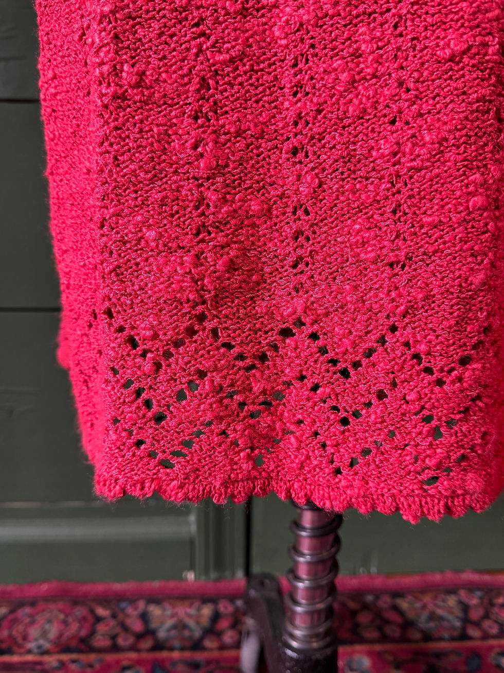 Thumbnail: Vintage 1940's Hand Knit Skirt & Sweater Set