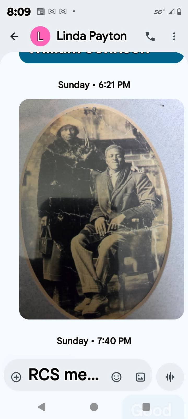 vintage oval portrait of an older couple family ancestors