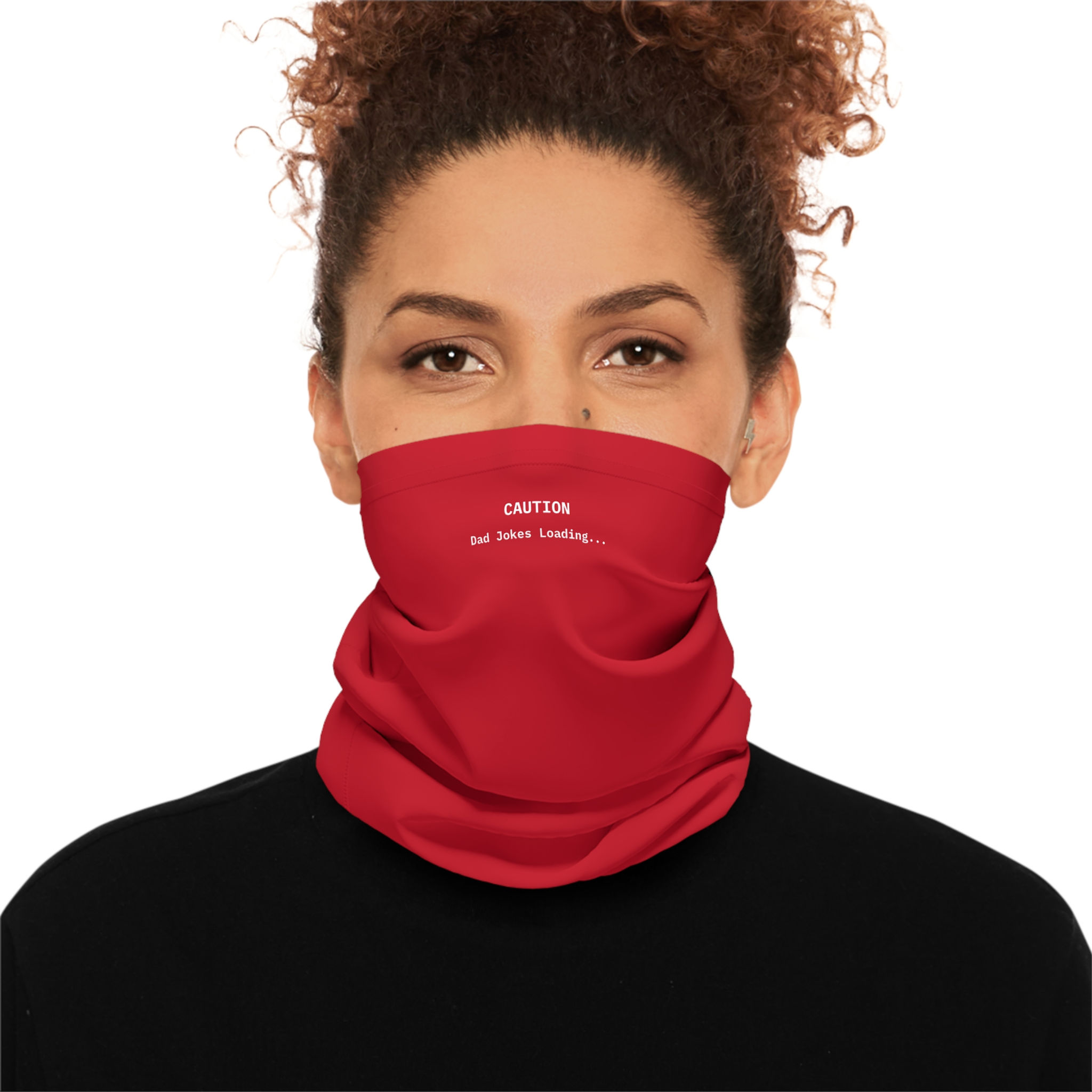 custom neck gaiter with your own funny quote - red